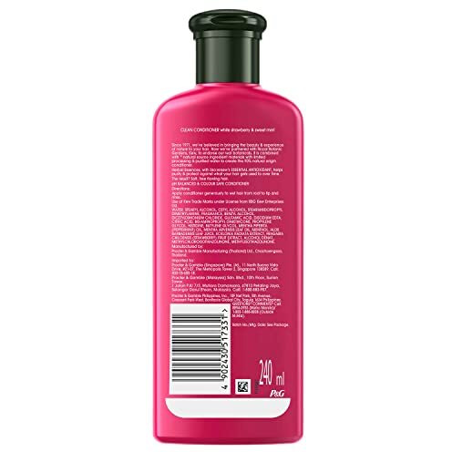 Herbal Essences White Strawberry & Sweet Mint Conditioner For Cleansing & Volume, No Paraben & Colorants For All Hair Type, 240Ml,1 Count