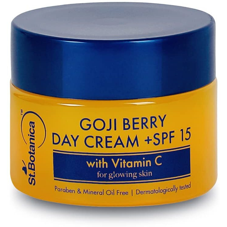 St.Botanica Goji Berry Vitamin C Day Cream with SPF15, 50gm with Dragonfruit for Glowing, Even-toned & Youthful Skin | Anti-Ageing | Fights Pigmentation | For Men & Women