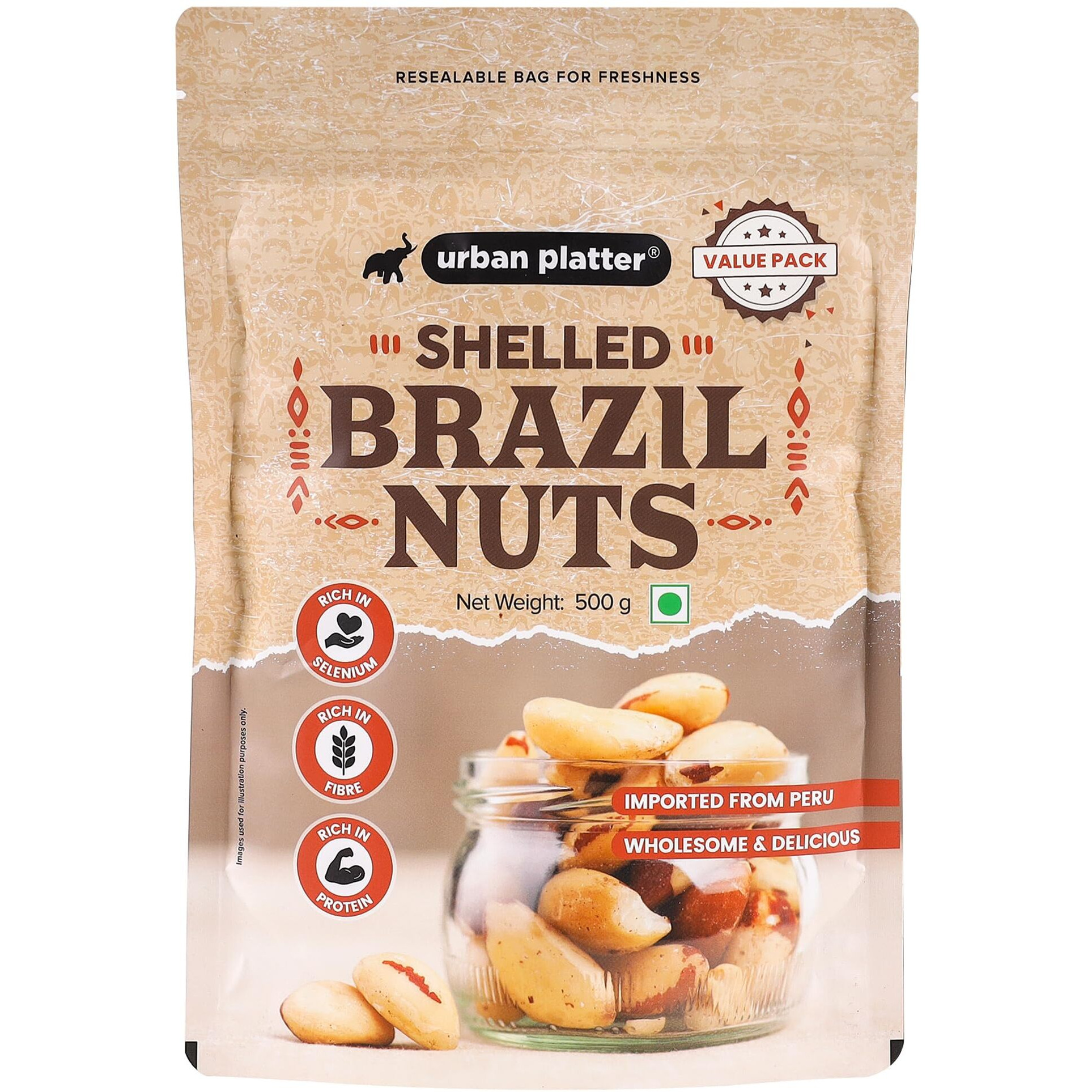 Urban Platter Brazil Nuts/Nuts, 500g