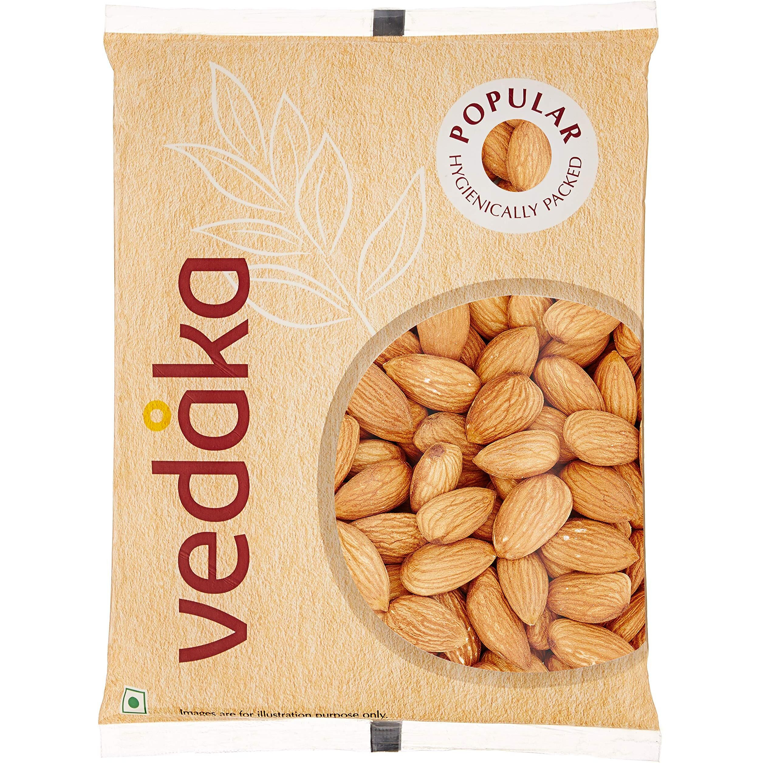 Amazon Brand - Vedaka 100% Natural California Almonds | 200g | Premium Badam | High in Fiber | Hygienically Packed | Grade - Independence