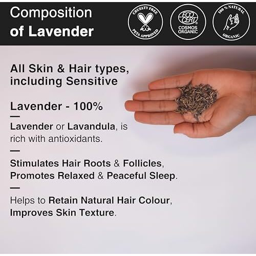 Soulflower Lavender Essential Oil for Healthy Hair & Growth, Skin, Hair Fall Control and Relaxing Sleep| Lavandula Angustifolia | Ecocert Certified Organic 100% Pure, Natural, Undiluted | 10ml