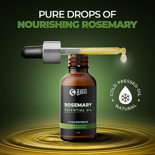 Beardo Rosemary Essential Oil, 15 ml | Rosemary Oil for Hair Growth, Hair fall and Regrowth | Vitamin E for Hair & Skin Nourishment | 100% Natural | Aroma Oil