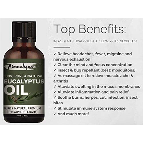 Aromatique Eucalyptus Oil - Essential Oil for Cold & Cough - 100% Pure & Undiluted - Also For Hair & Skin Care (15ml)