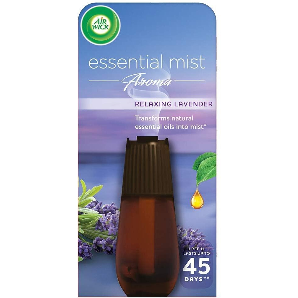 Air Wick Essential Mist Automatic Fragrance Mist Diffuser Refill, Relaxing Lavender - 20 Ml | Natural Essential Oils Diffuser Refill | Automatic Air Freshener