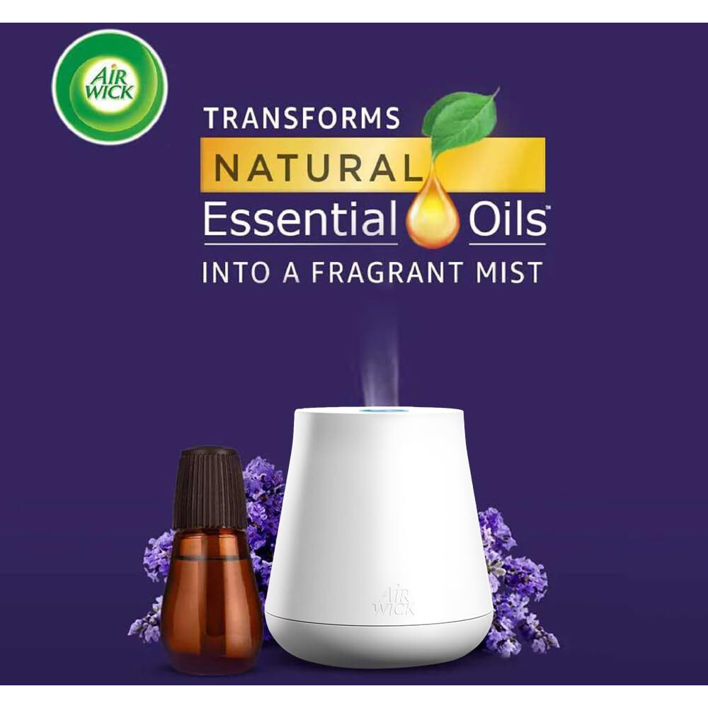 Air Wick Essential Mist Automatic Fragrance Mist Diffuser Refill, Relaxing Lavender - 20 Ml | Natural Essential Oils Diffuser Refill | Automatic Air Freshener