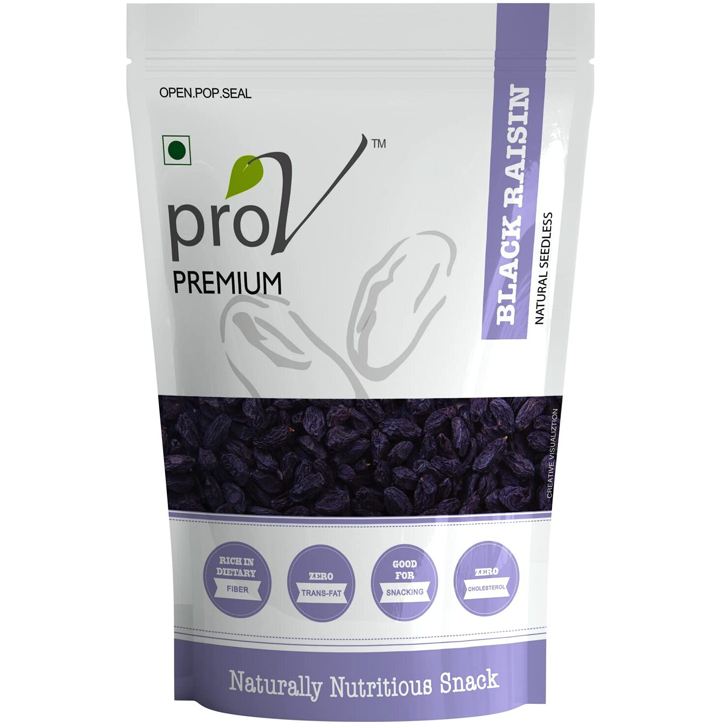 ProV Premium - Black Raisins 250 gm| High in Antioxidant| Naturally Sweet and Tasty|Energy Booster| Chef Sanjeev Kappors Choice Brand