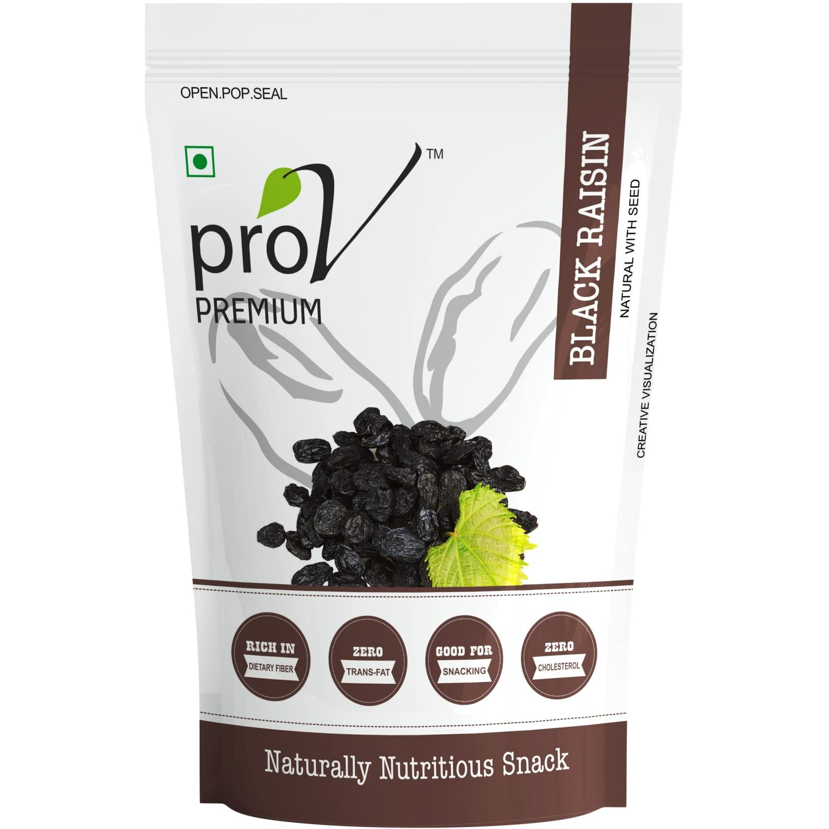 ProV Premium - Black Raisins 250 gm | Seed Kaali Kishmish | Natural Dried & Sweet Dryfruits | Fiberous & Delicious for Snacking | Chef Sanjeev Kapoors Choice Brand