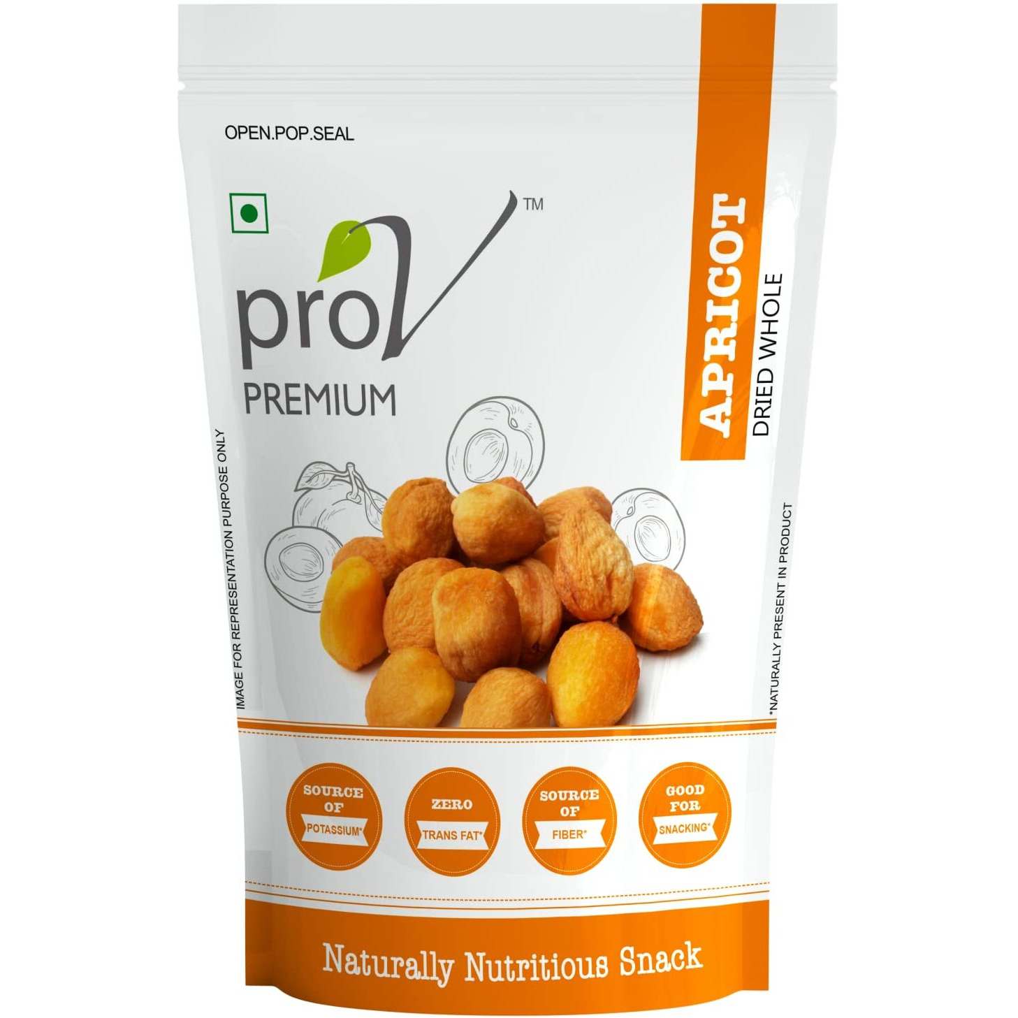 ProV Premium - Apricots 250gm|Dried Apricots-Jardalu| Dryfruits-Khumani|Sun Dried- NON GMO Gluten Free| Chef Sanjeev Kapoors Choice Brand