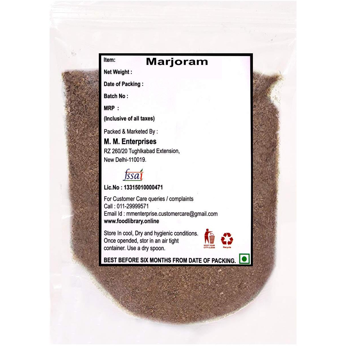 Food Library The Magic of Nature Dried Marjoram Seasoning (Herb), 200g