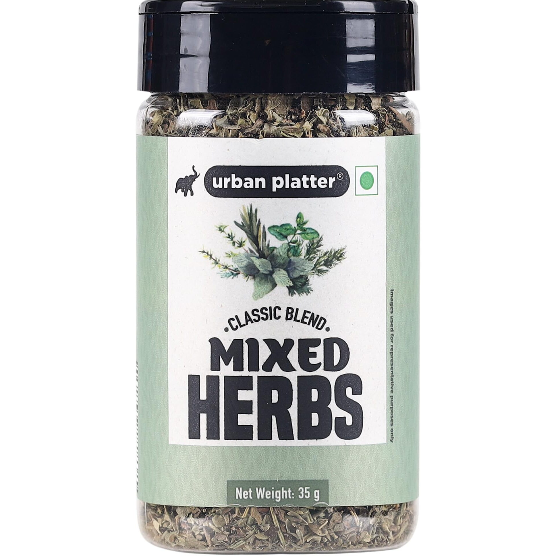 Urban Platter Mixed Herbs Shaker Jar, 35g / 1.2oz [Seasoning Mix of Oregano, Rosemary, Basil, Thyme]