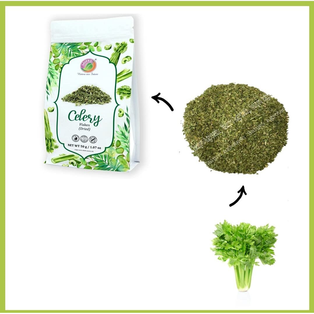 SAIPRO Nature Our Future Celery Flakes 50 G, Dried Celery Leaves For Spices| Herbs Seasoning| Sausage| Celery Leaf Pesto