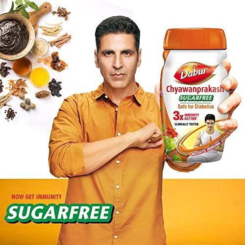 Dabur Chyawanprakash Sugarfree - 900gm, Clincally Tested Safe for Diabetics |Boosts Immunity |helps Build Strength and Stamina