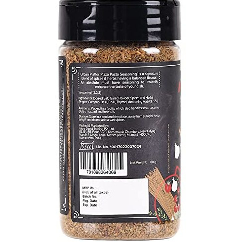 Urban Platter Pizza Pasta Seasoning, 80g [All purpose, Italian style Seasoning of Herbs, Spices and Lots of Love]