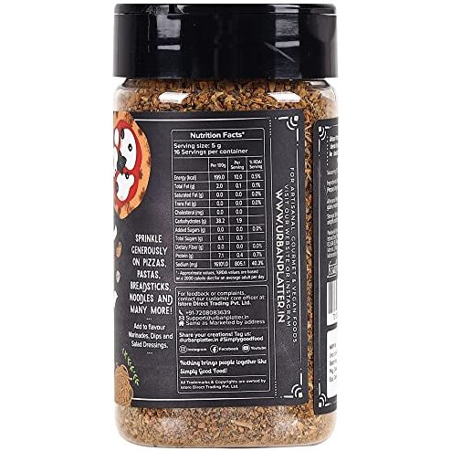 Urban Platter Pizza Pasta Seasoning, 80g [All purpose, Italian style Seasoning of Herbs, Spices and Lots of Love]