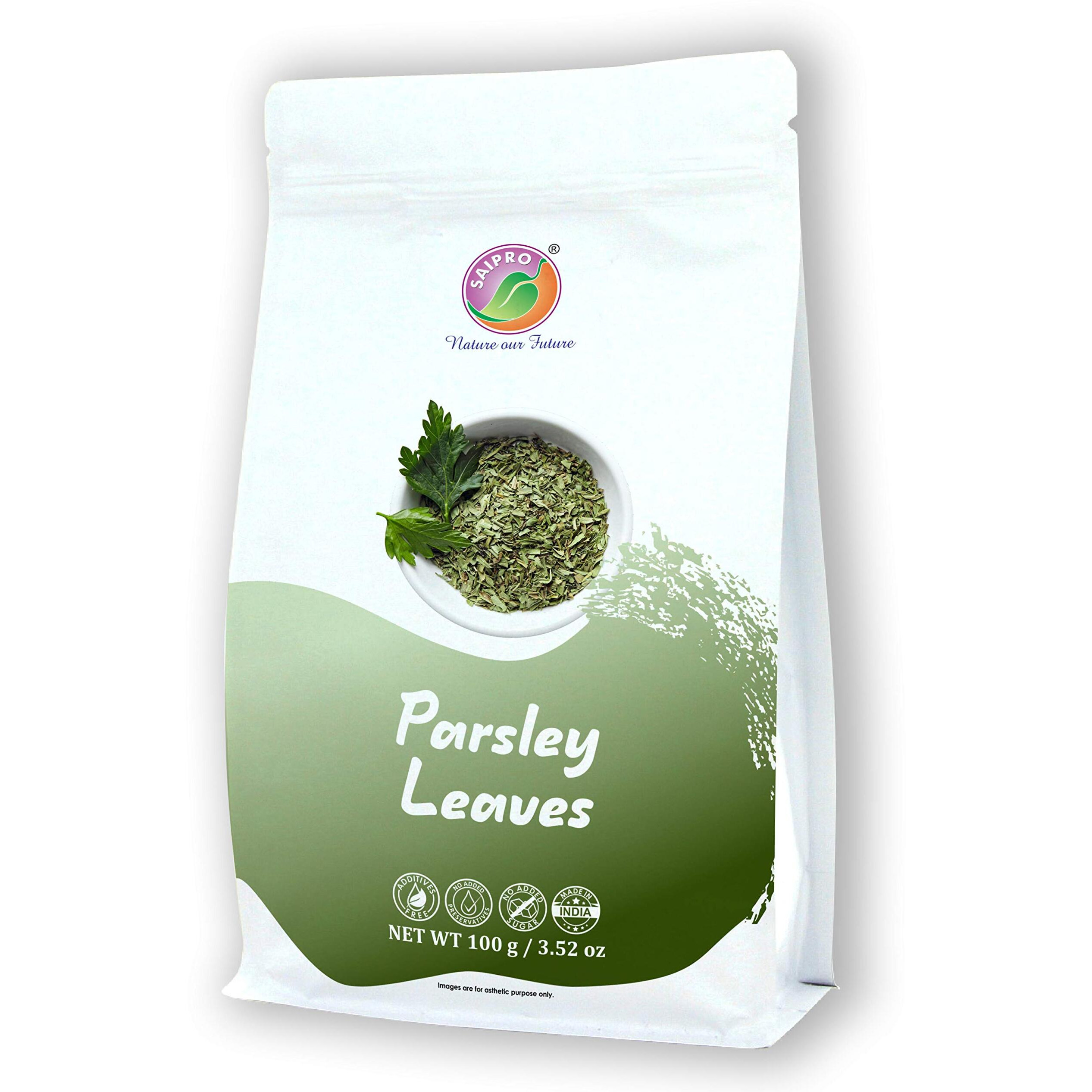 SAIPRO Nature Our Future Parsley Leaves Dry 100 Gm, Parsley Herb Seasoning, 100% Natural, No Artificial Colour, No Preservatives