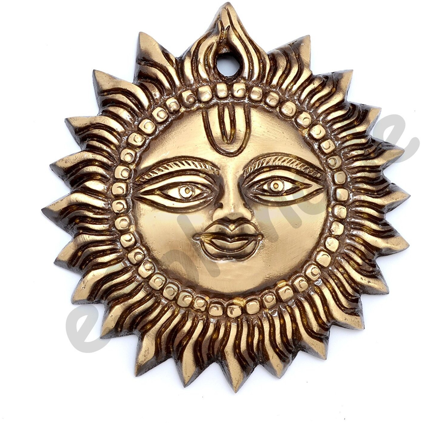 ESPLANADE 4 Brass Sun Smiling Surya Bhagwaan Idol Statue Sculpture Wall Hanging