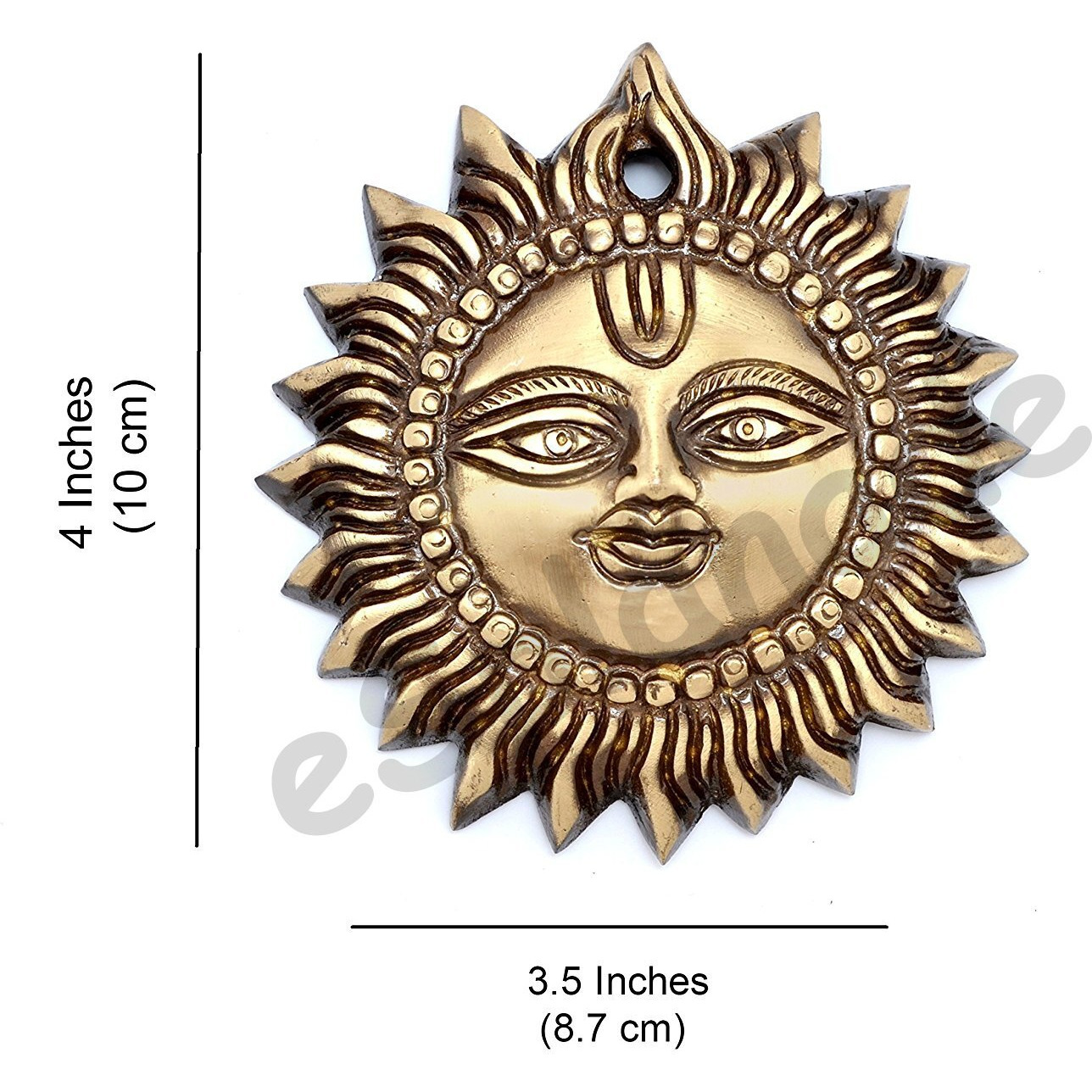 ESPLANADE 4 Brass Sun Smiling Surya Bhagwaan Idol Statue Sculpture Wall Hanging