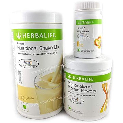 Herbalife Nutrition Shake Mix Vanilla Flavour Weightloss Package (Formula one vanilla shake 500gm, PPP 200gm, Afresh Lemon 50gm)