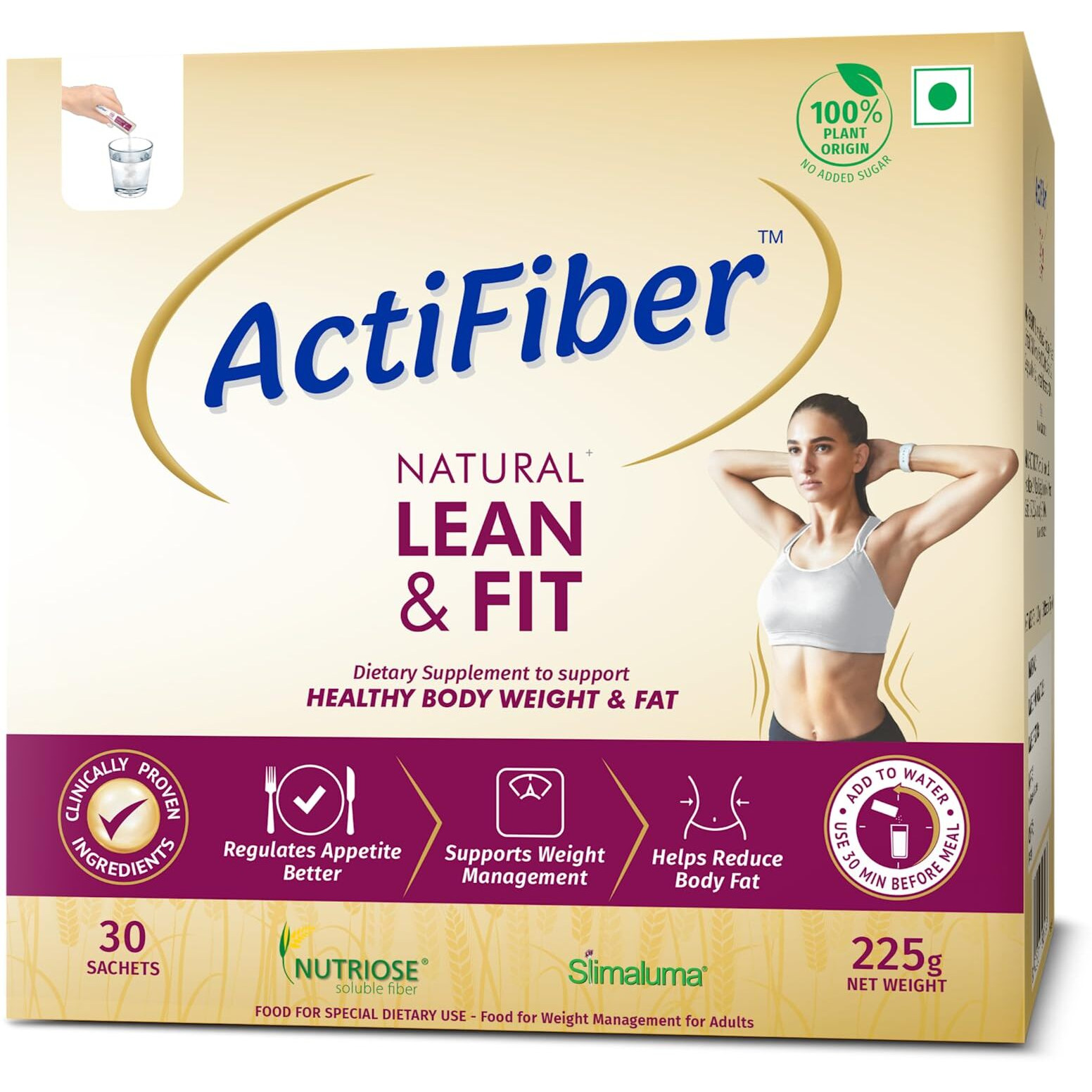 ActiFiber Natural Lean & Fit (1 X 225 Gms Pack of 30 Sachets)