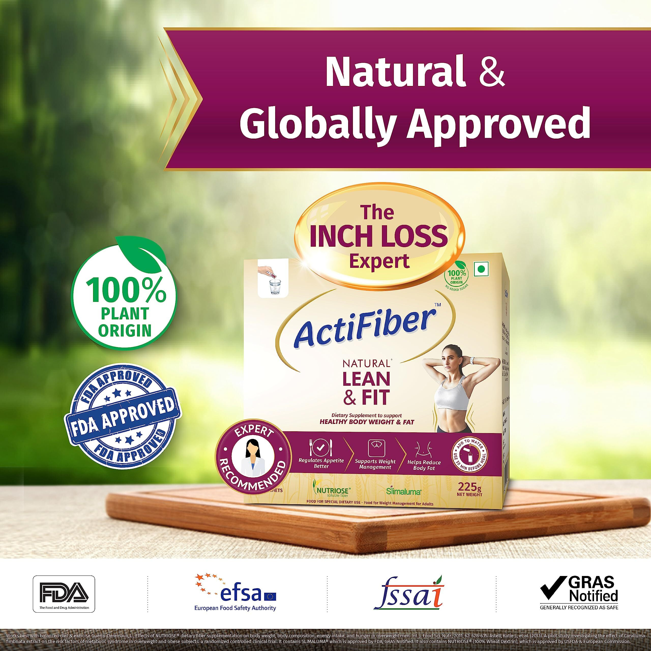 ActiFiber Natural Lean & Fit (1 X 225 Gms Pack of 30 Sachets)