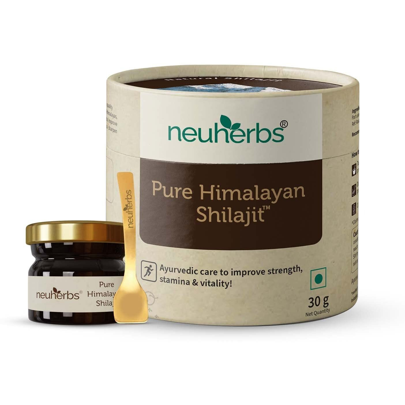 Neuherbs Pure & Original 100% Ayurvedic Himalayan Shilajit/Shilajeet Resin 30g With 75% Fulvic Acid - For Endurance, Stamina and strength | Lab Tested