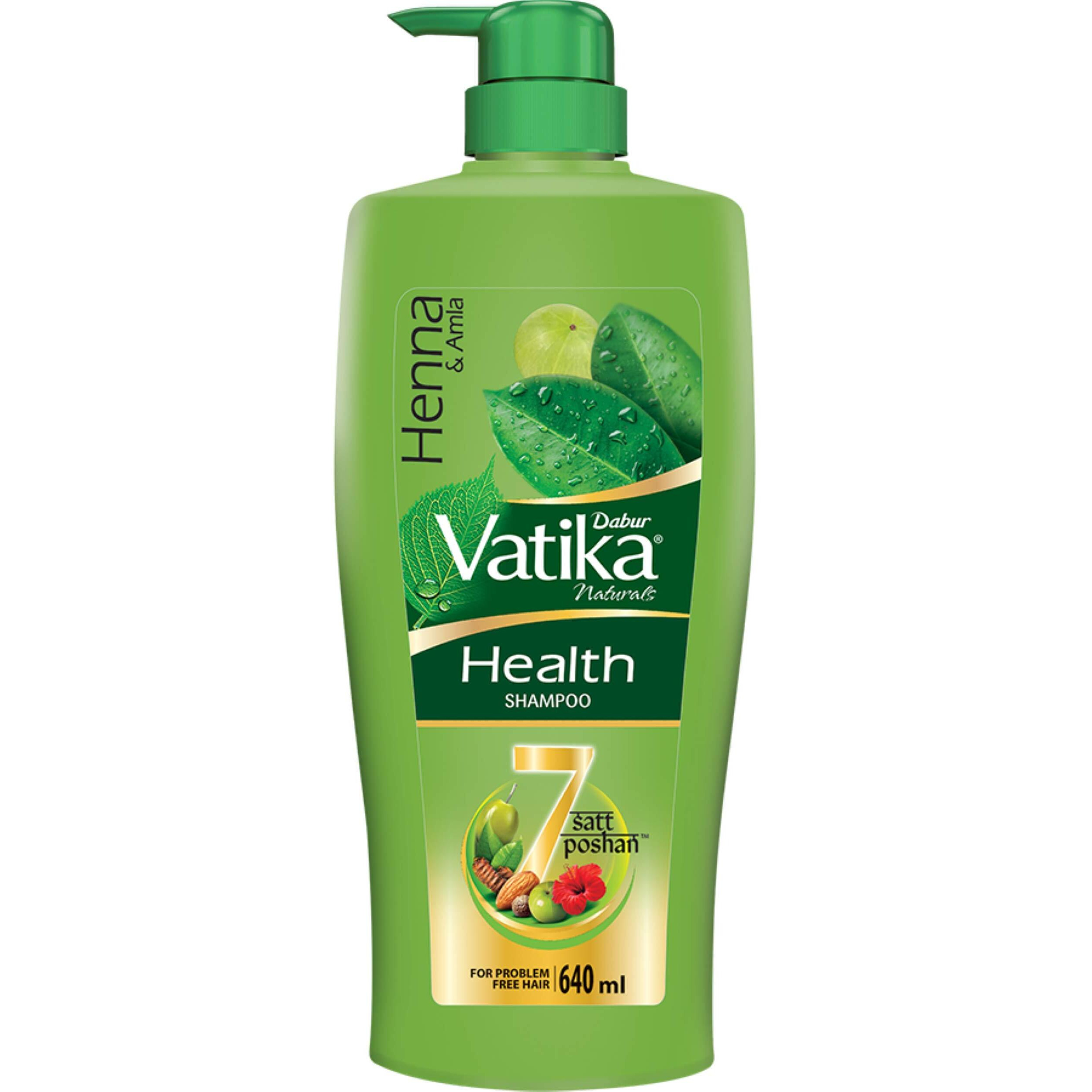 Dabur Vatika Health Shampoo - 640ml | With 7 natural ingredients | For Smooth, Shiny & Nourished Hair | Repairs Hair damage, Controls Frizz | For All Hair Types | Goodness of Henna & Amla