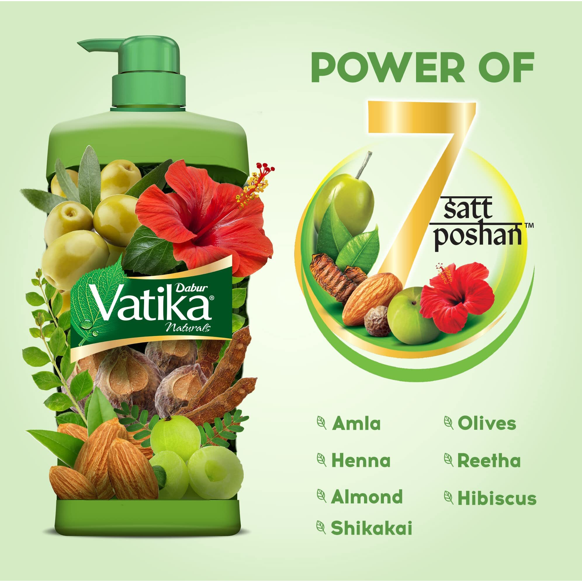 Dabur Vatika Health Shampoo - 640ml | With 7 natural ingredients | For Smooth, Shiny & Nourished Hair | Repairs Hair damage, Controls Frizz | For All Hair Types | Goodness of Henna & Amla