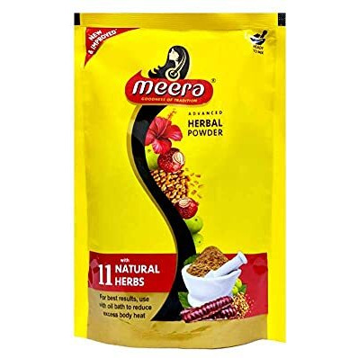 Meera Herbal Hairwash Powder, With 11 Naturals Herbs,Advance Herbal Powder for Hairfall Protection & Strong and Healthy Hair,Fragrance Free,For Men and Women, 80g