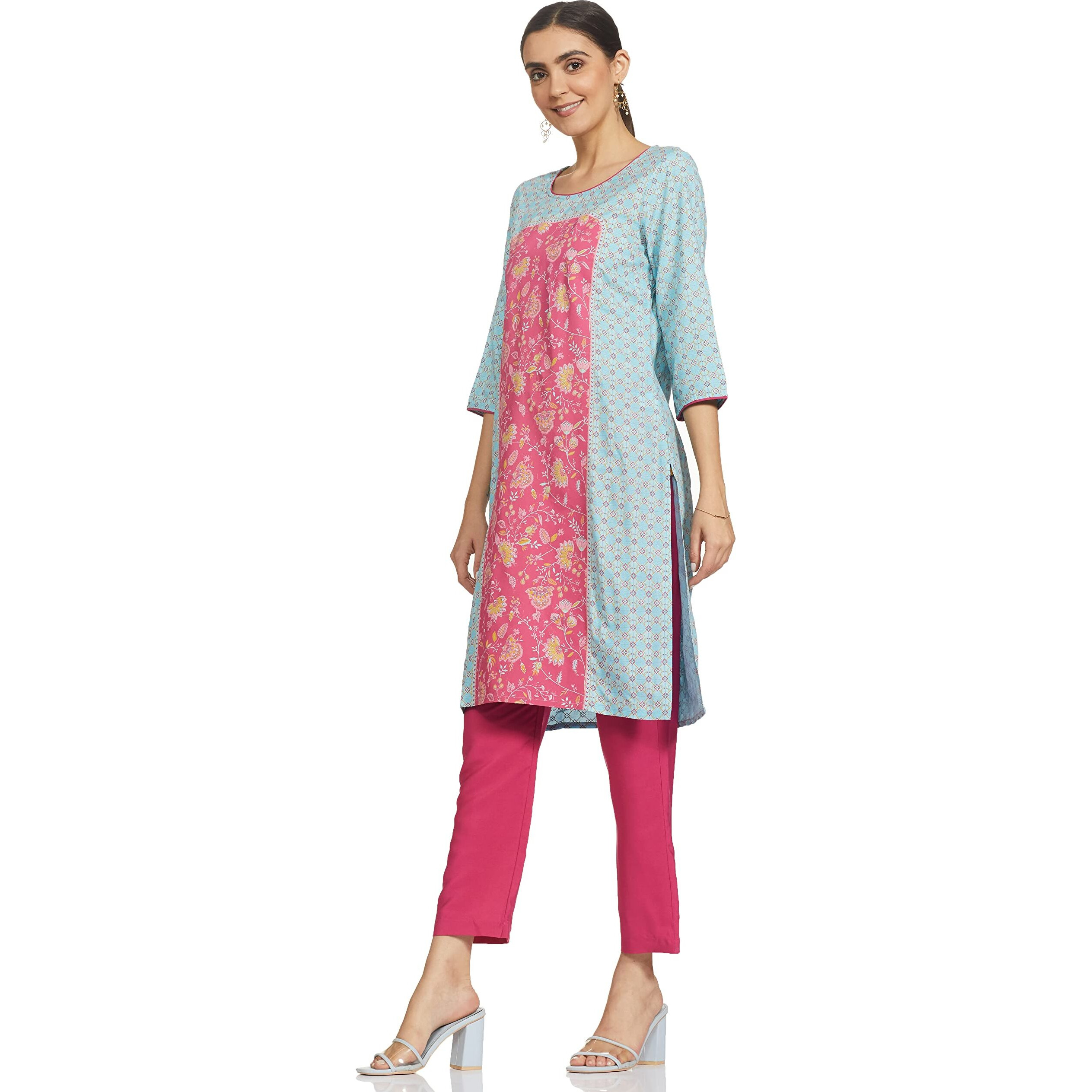 Aurelia Womens Viscose Kurta & Trouser (22ONAS13031-505130_Blue_2XL)