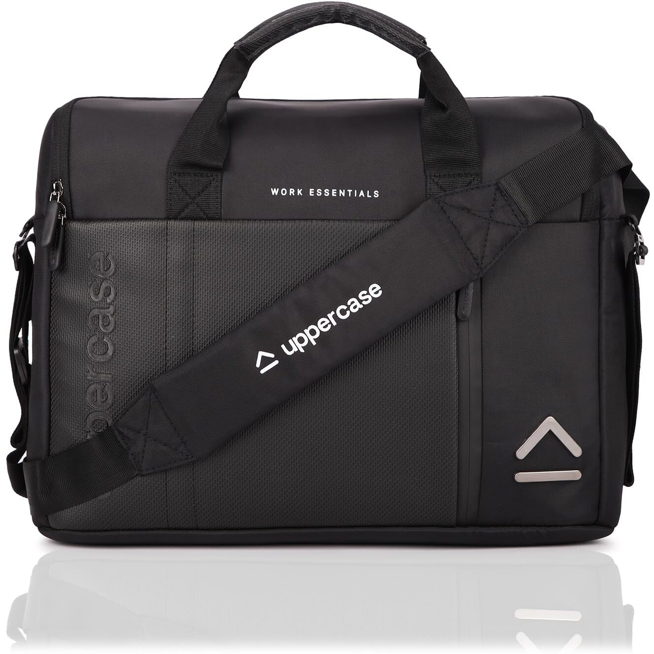 uppercase 14L Omega 02 Professional Laptop Messenger Bag | up to 15.6| 3x More Water Resistant| With Rainproof Zippers| Tablet Compartment| Multiple Organisers| Office Bag for Men & Women(Black)