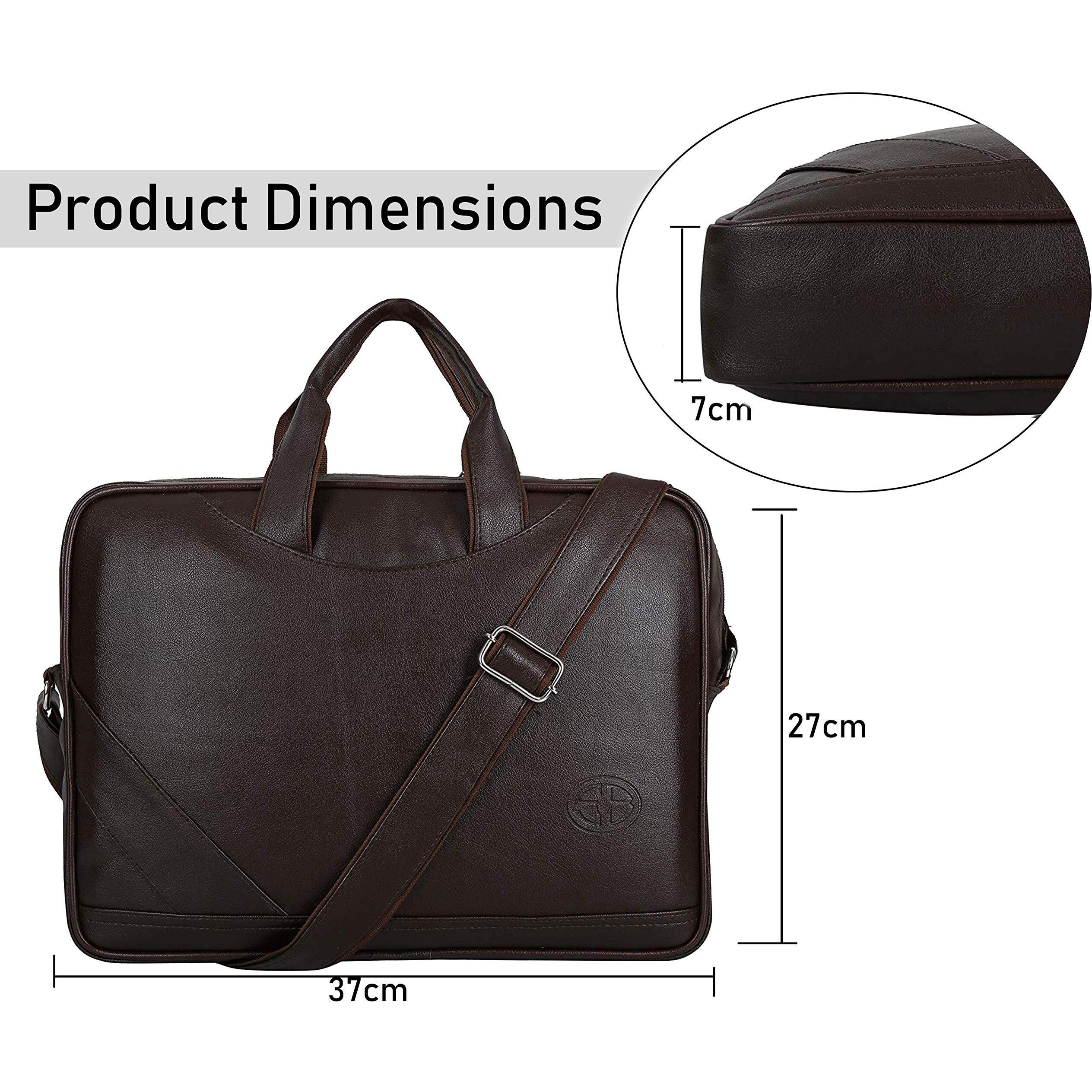 Storite PU Leather 14 inch Laptop Messenger Organizer Bag/Shoulder Sling Office Bag for Men & Women - (37x 27x7 cm, DarkBrown)