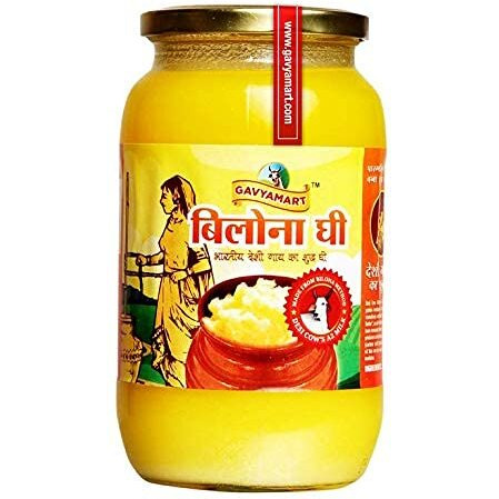 Gavyamart Bilona ghee 100% Fresh Pure Desi Kankrej Organic Non-GMO Cow Ghee-Made Using Traditional Bilona Method - Glass jar pack (Pack of 1)