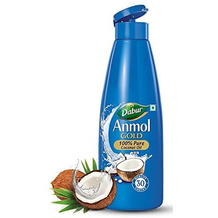 Dabur Anmol Gold 100% Pure Coconut Oil - 600ml | Natural | Nariyal Tel | Sourced from Handpicked Sundried Coconuts | Multipurpose Oil