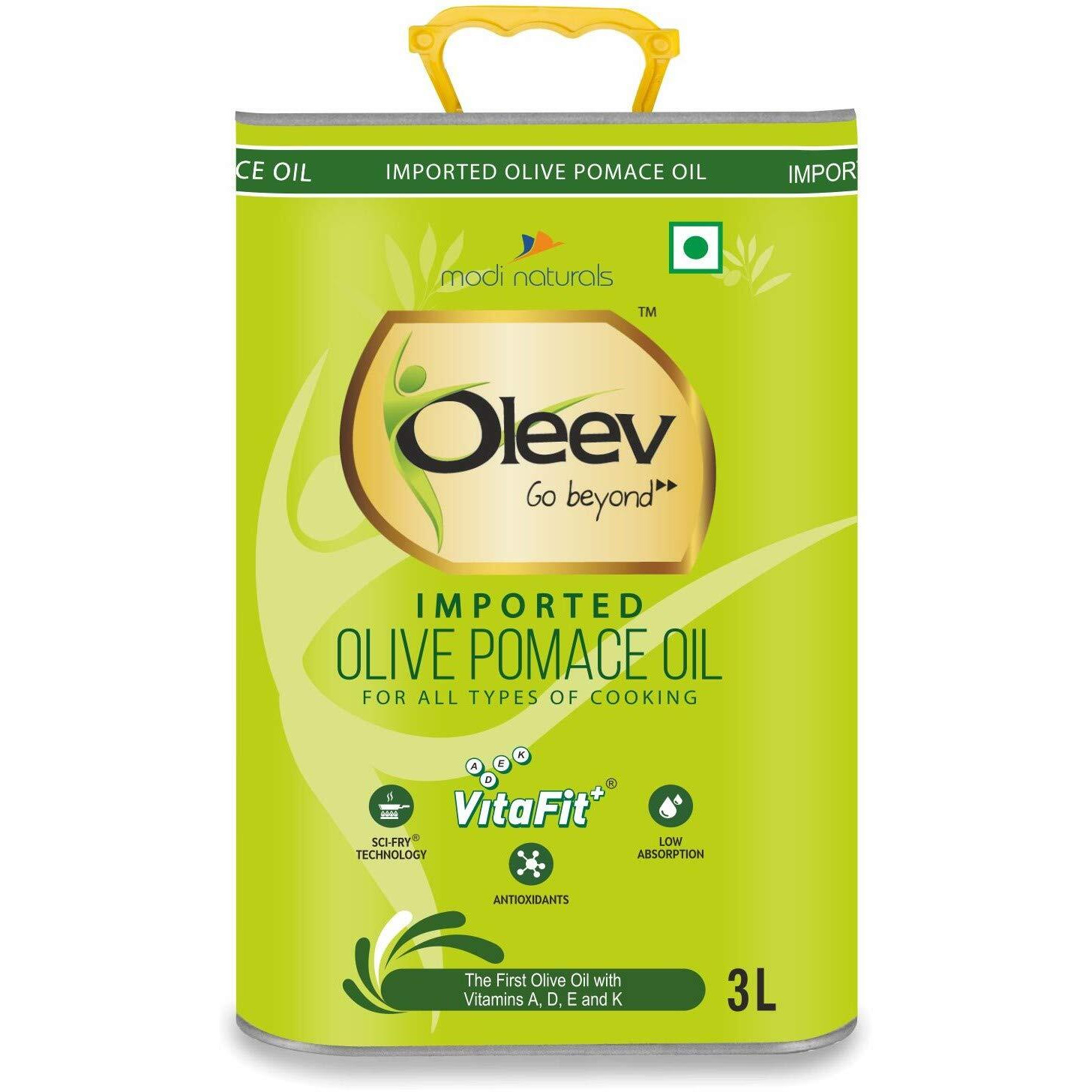 Oleev Olive Pomace Oil for Everyday Cooking, 3L TIN