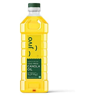 Jivo Canola Oil,1 Litre Cold Press Cooking Oil for Daily use | Lowest in Saturated Fat (Pack of 1L)