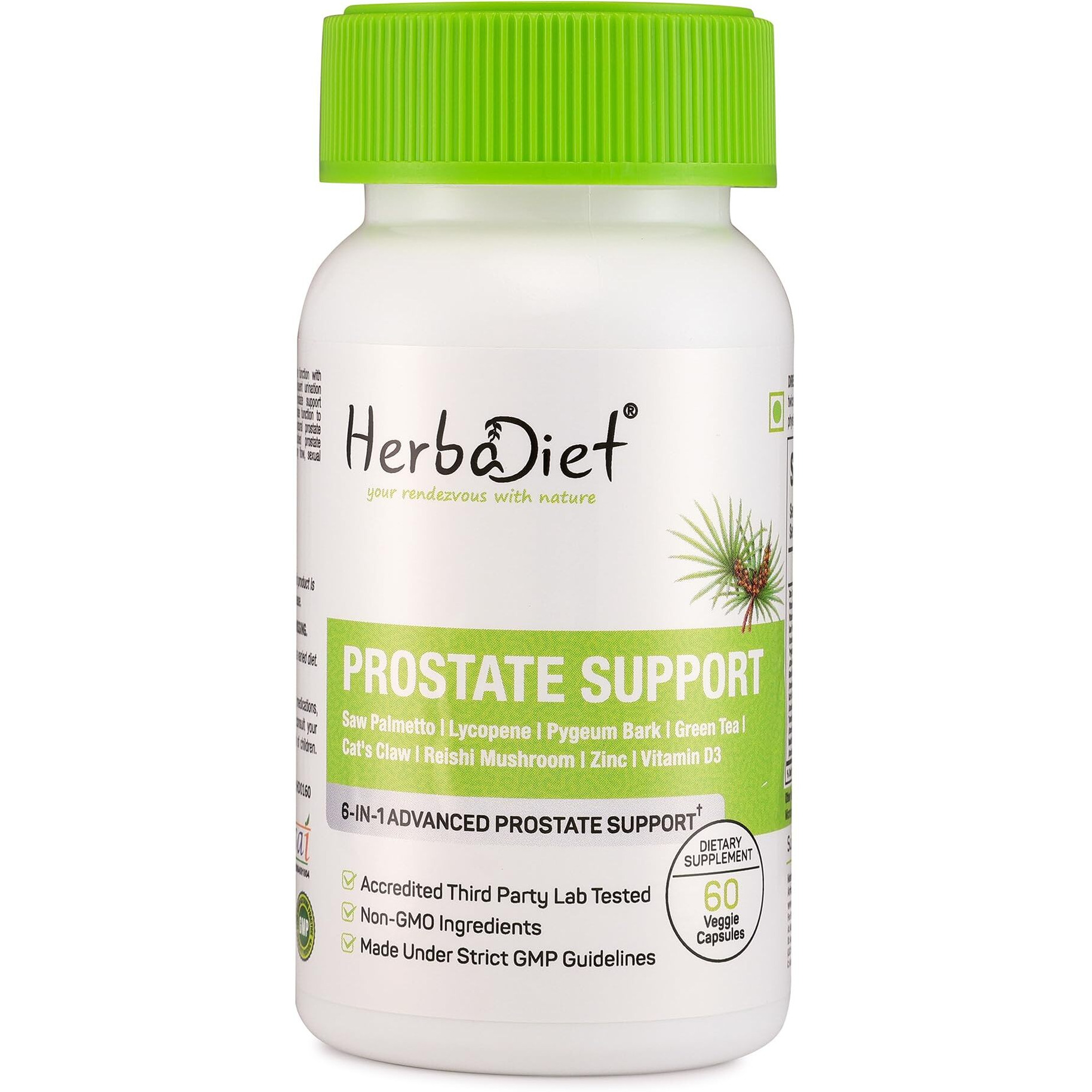 Advanced Prostate Support 60 Capsules | Blend of Saw Palmetto, Pygeum Bark, Green Tea, Lycopene, Cats Claw & Reishi Mushroom Extract