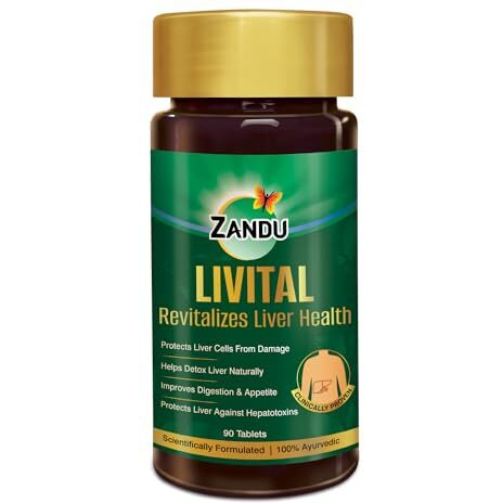 Zandu Livital tablets |Scientifically Tested |100% Ayurvedic Ingredients | Protects Liver against various Hepatotoxins| Beneficial in Fatty Liver| Improves Digestion and Appetite & Aids in Liver Detox