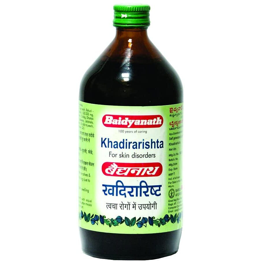 Baidyanath Khadirarishta | Ayurvedic Syrup for Skin Disorders | Blood Purifier, 450 ml