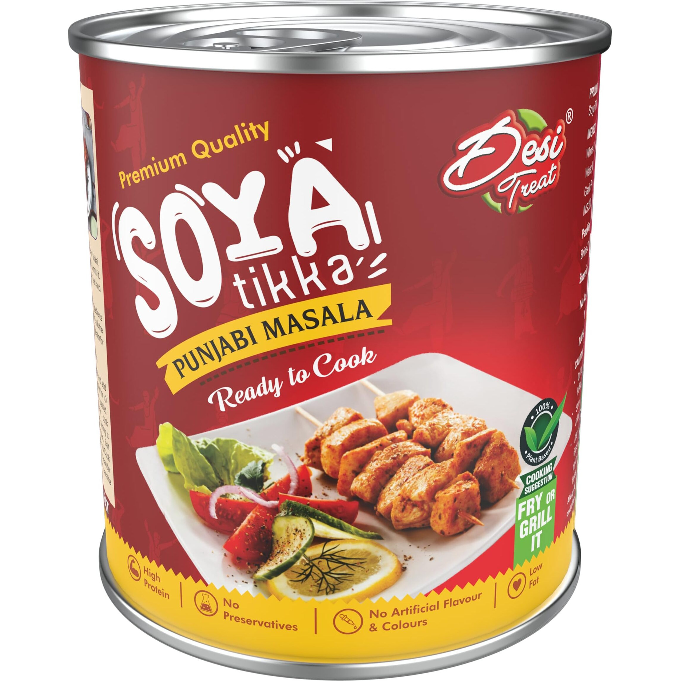 Desi Treat Soya Tikka Punjabi Masala (Ready to Cook), 800g