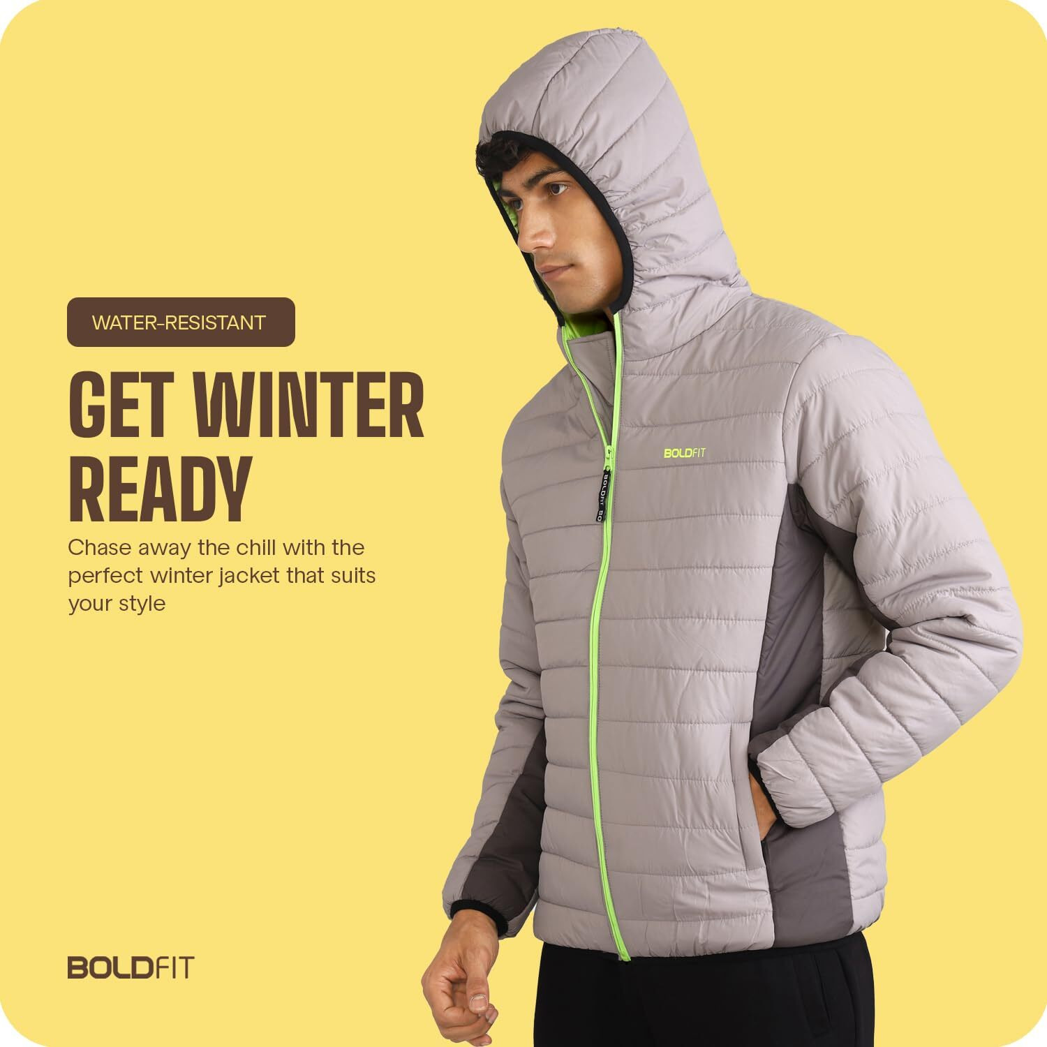 Boldfit Mens Padded Jacket (BomberJacketM-501_Grey Charcoal