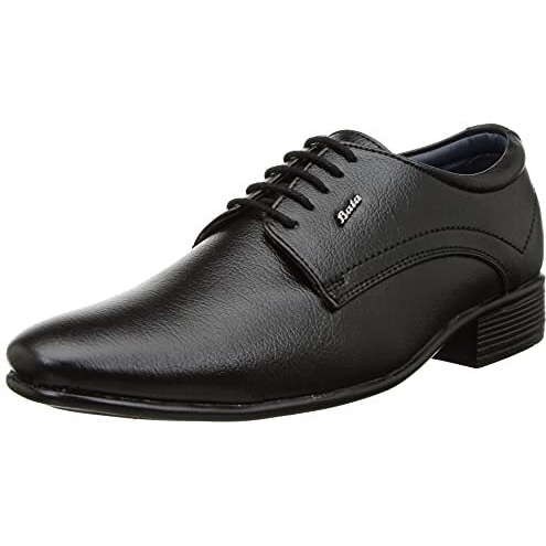 BATA Mens BOSS-Grip Black Uniform Dress Shoe