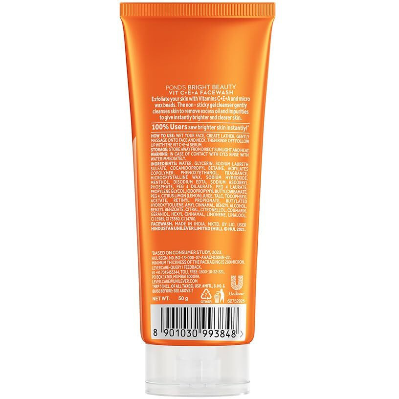 PONDS Bright Beauty Vit C+E+A Gel Face Wash 50ml