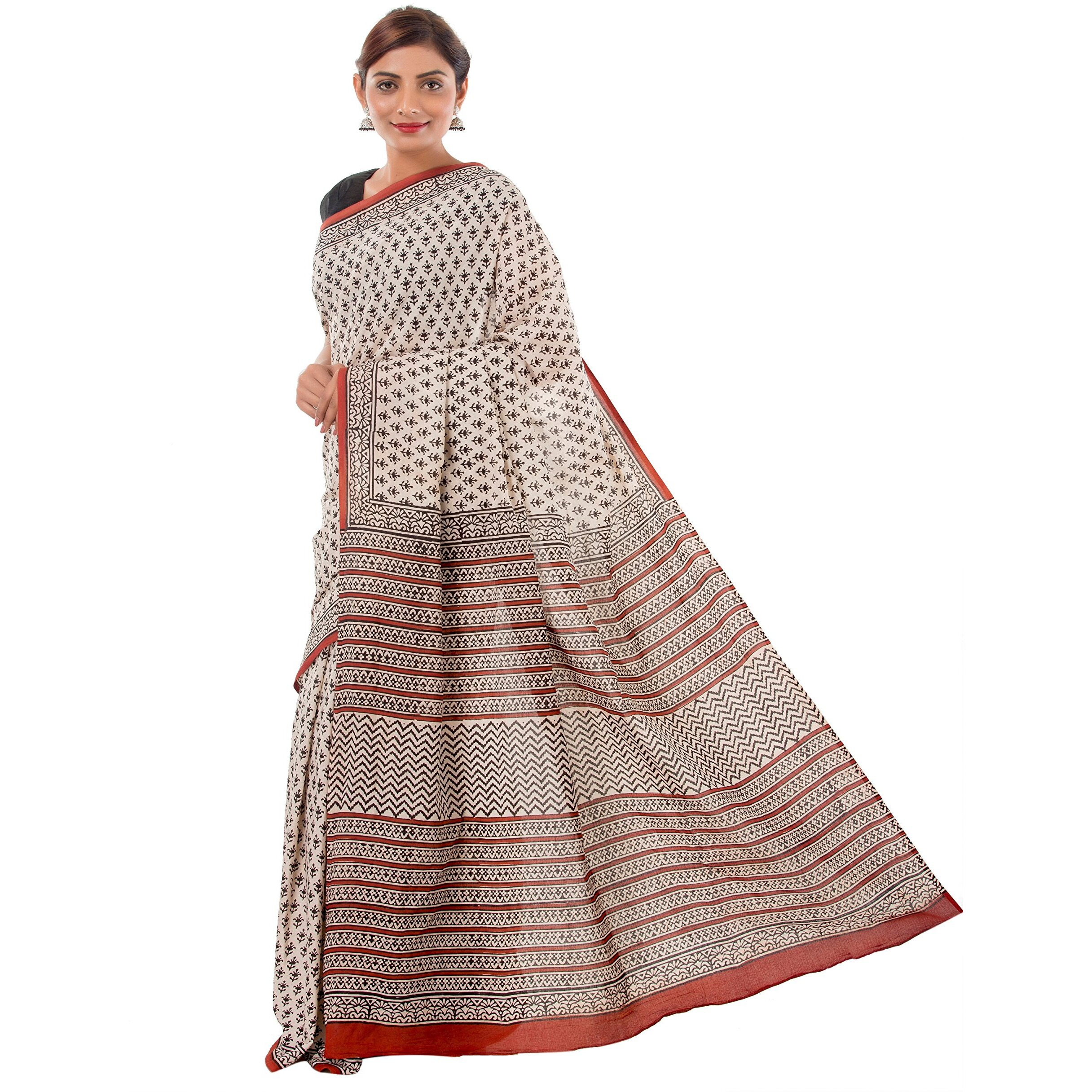 Handicraft-Palace Womens Chanderi Cotton Saree (CBS-5_Beige)