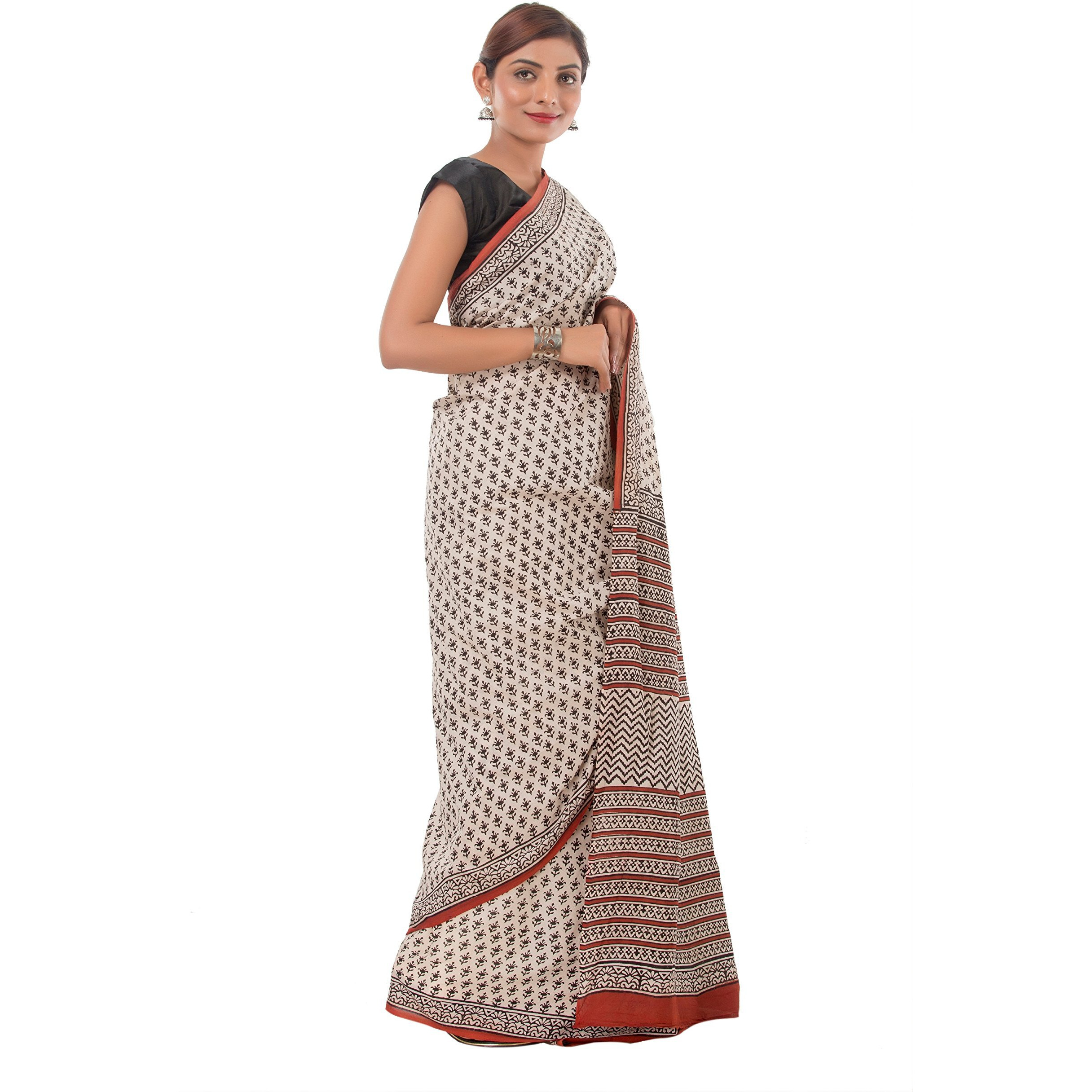 Handicraft-Palace Womens Chanderi Cotton Saree (CBS-5_Beige)