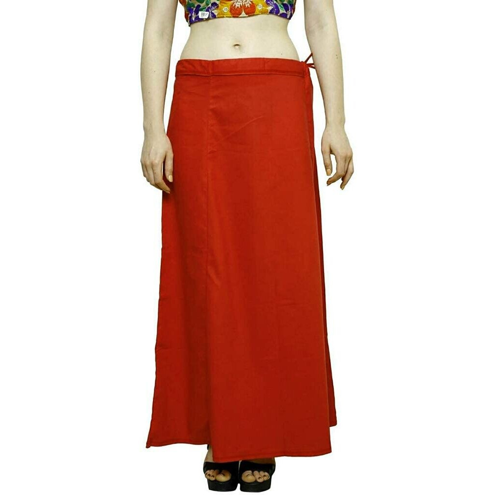 EFASHIONS Womens Cotton Inskirt Saree Petticoats Combo (Pack of 5) Red, Black, Green, Sky Blue and Yellow (Free Size)