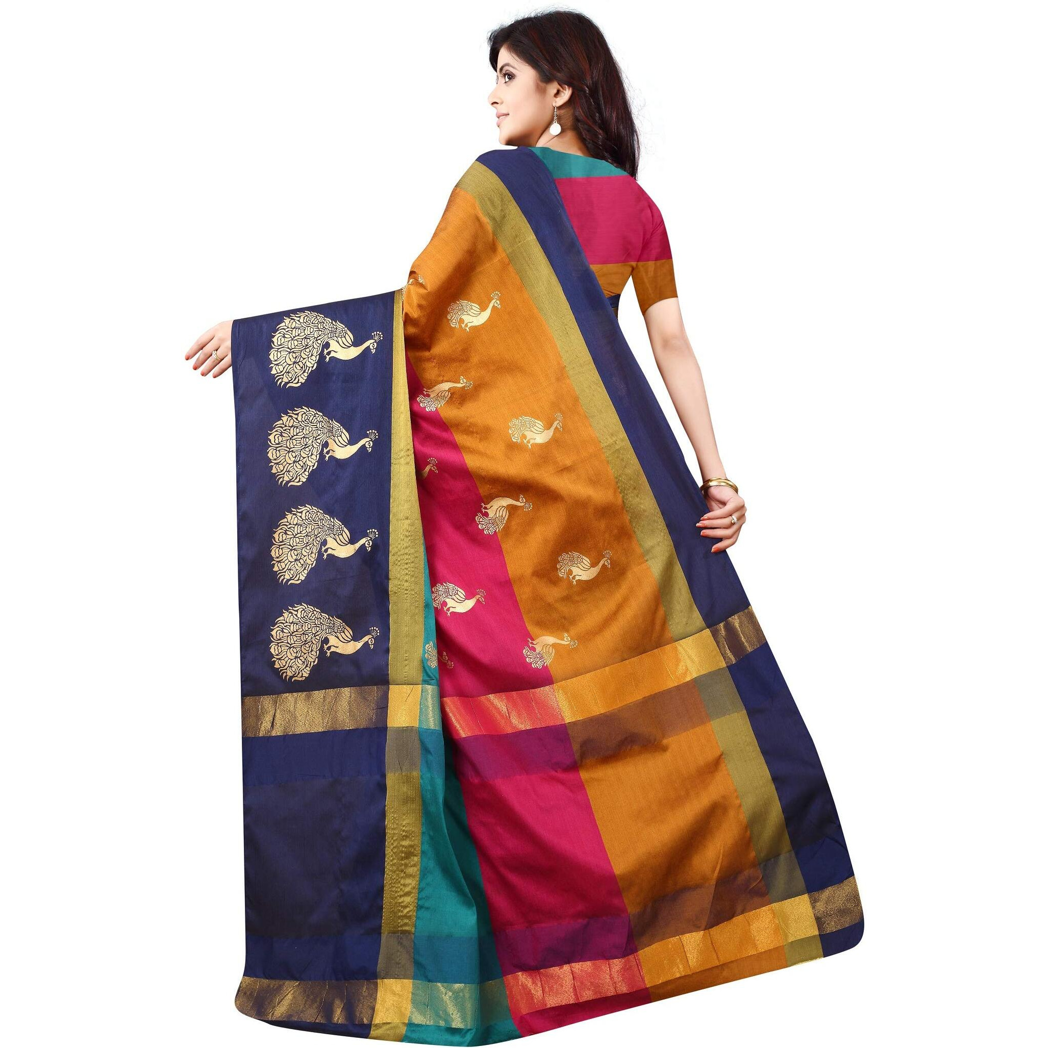 GRECIILOOKS Women Soft Cotton & Silk Saree For Women Banarasi Saree Under 499 2021 Beautiful For Women saree (Multicolor)