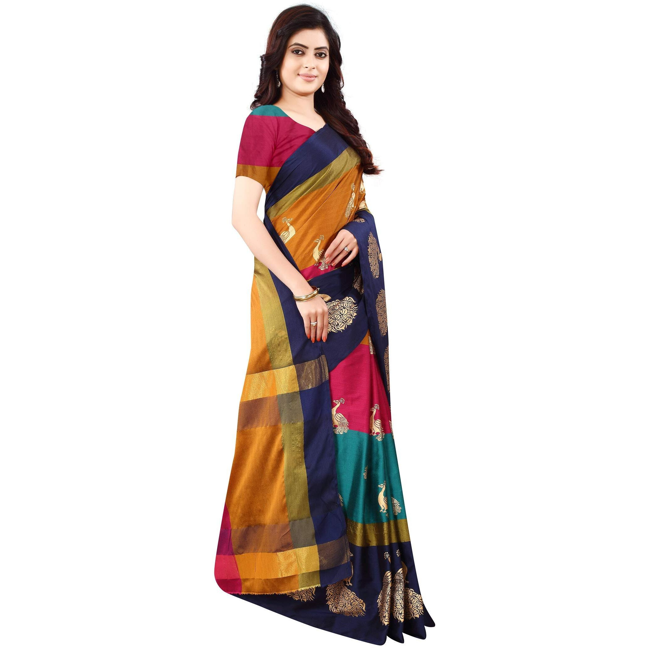 GRECIILOOKS Women Soft Cotton & Silk Saree For Women Banarasi Saree Under 499 2021 Beautiful For Women saree (Multicolor)