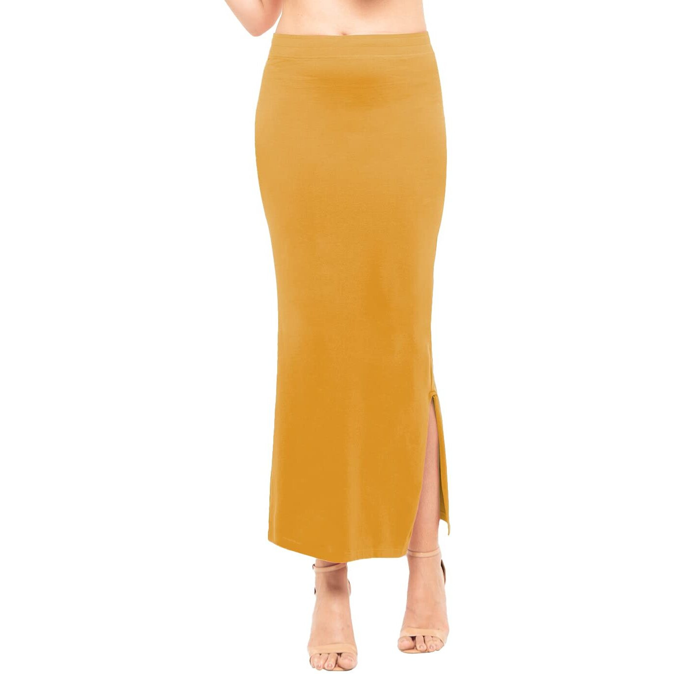 Lyra Lycra Saree Shapewear Petticoat for Womens Sarees Mustard