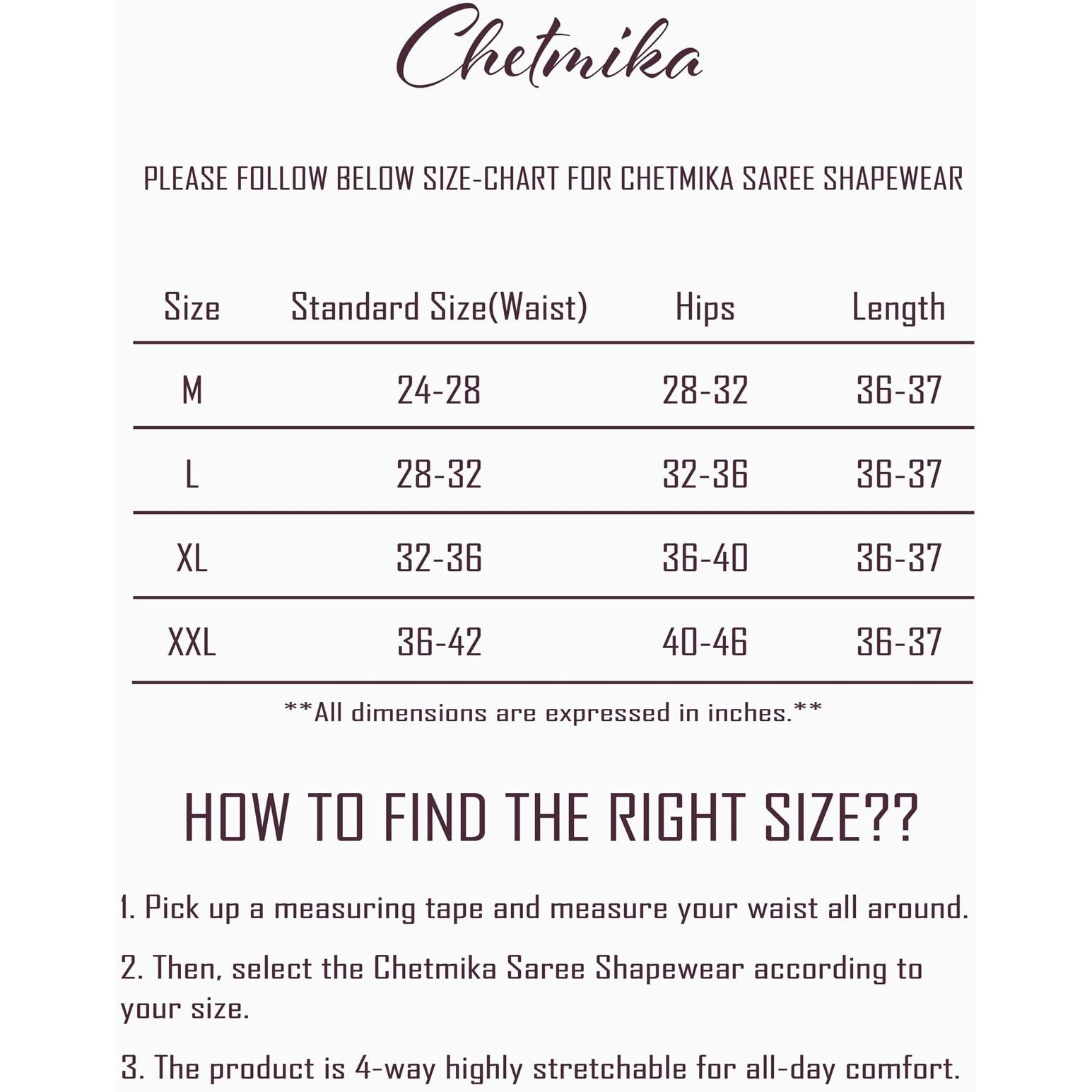 Chetmika Women Saree Shapewear Petticoat (Wine, M)