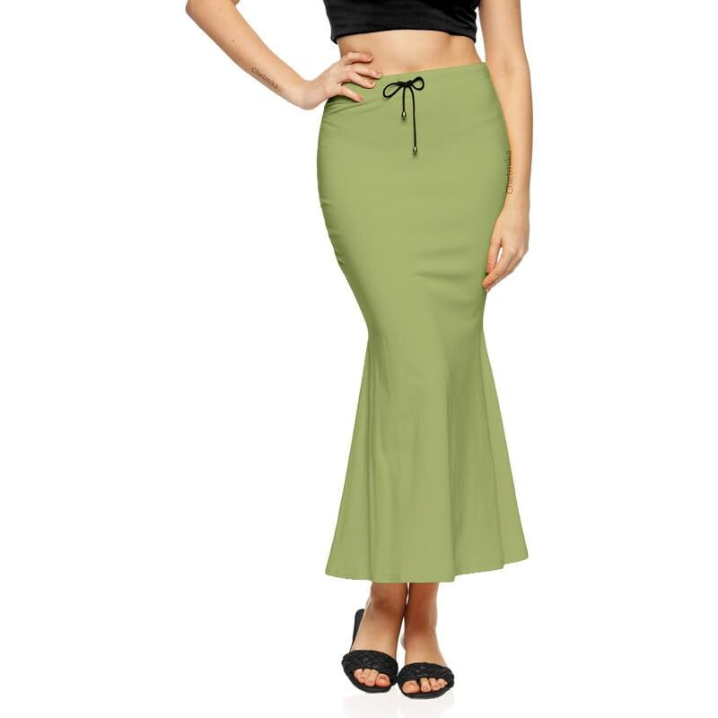 Chetmika Women Saree Shapewear Petticoat (Parrot Green, XXL)